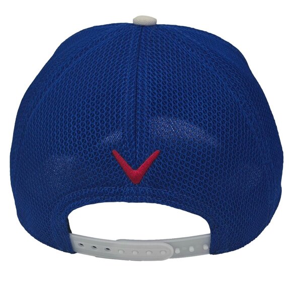 Callaway Golf Hat Stripe Snapback Cap Mesh Back Adjustable Blue White Red OSFA - Picture 3 of 5